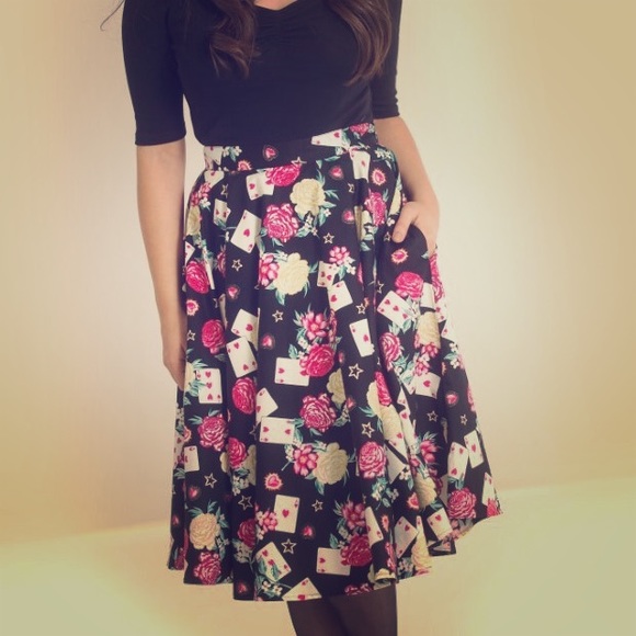 Hell Bunny Dresses & Skirts - Hell Bunny Queen of Hearts 50’s Skirt Card suits🖤